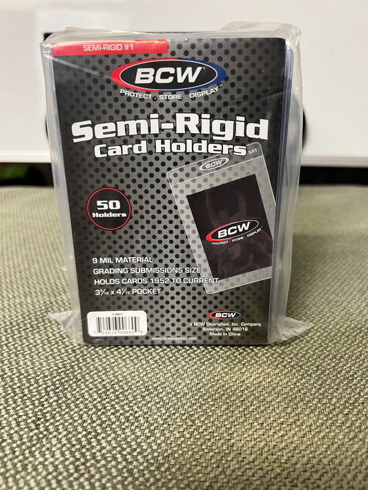 BCW Semi-Rigid Card Holders (50 holders per pack)
